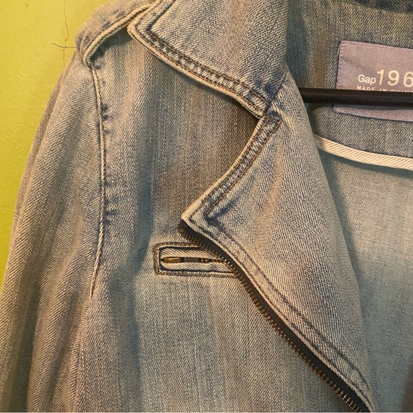 Gap stonewash denim motorcycle jacket - Picture 5 of 14